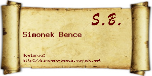 Simonek Bence névjegykártya