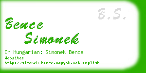 bence simonek business card